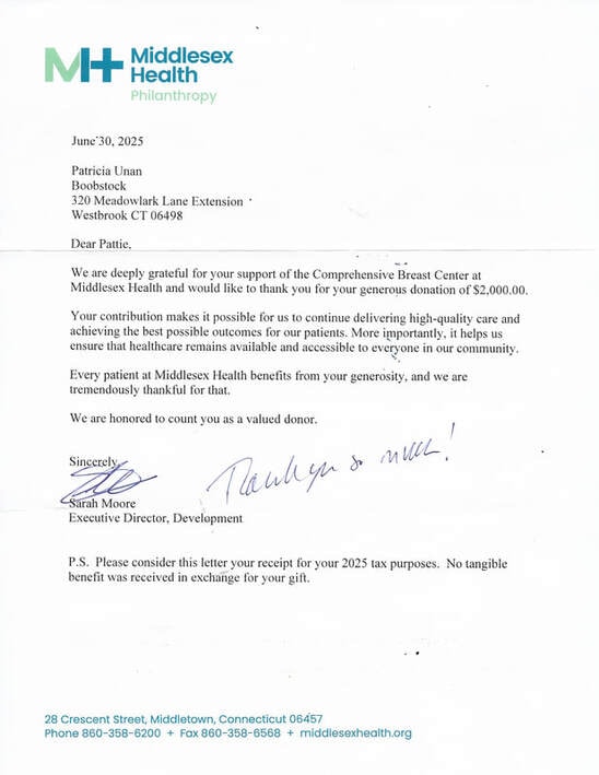 Thank you letter from Middlesex Health Philanthropy — June 2025