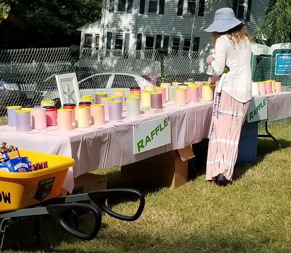 Raffle table at Boobstock